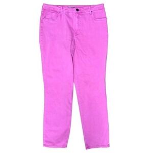 KUT From The Kloth High Rise Naomi Fab AB Girlfriend Ankle Straight Pink Jean 14